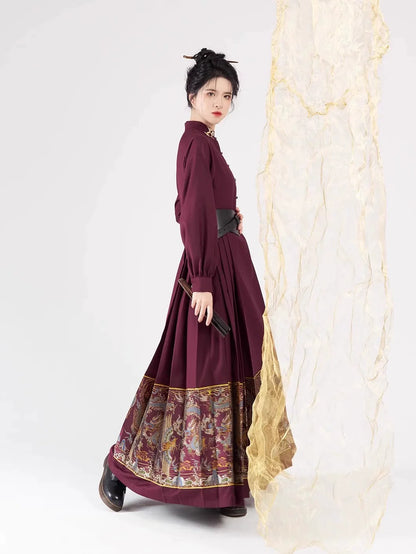 Ming Dynasty Modern Hanfu Horse Face Dress - Qingyun 卿云