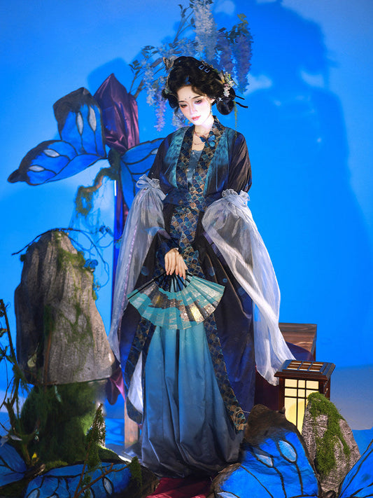 Wei Jin Dynasty Qiyao Ruqun Hanfu | Dream of Feathers & Butterflies 羽梦惊蝶