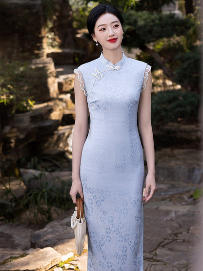 Sleeveless Floral Long Cheongsam | Theodore