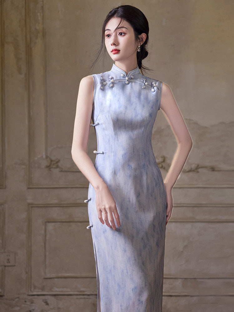 Sleeveless Long Cheongsam | Cloudlike