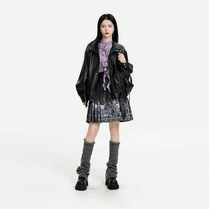 Chinese Blouse & Mini Mamian Skirt Outfit | Polar Night 极夜流光