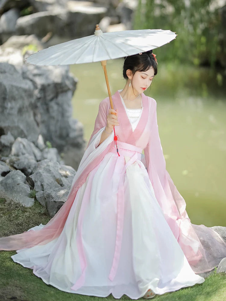 Wei Jin Dynasty Qiyao Ruqun Hanfu | Roselle