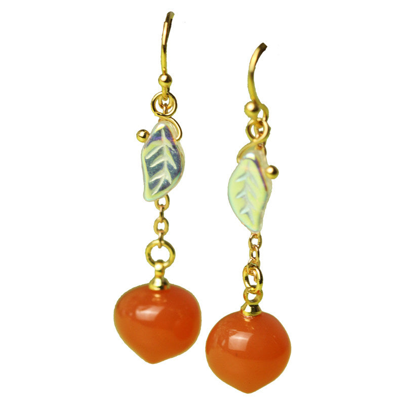 Peach Resin Earrings | Hanfu Jewelry