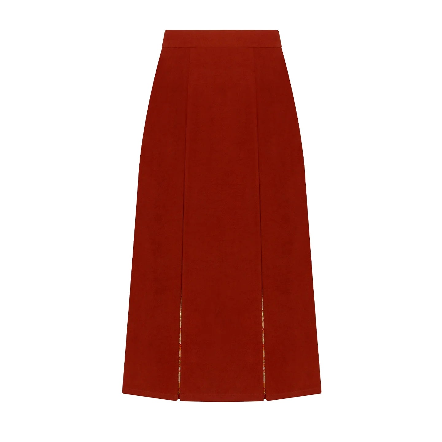 New Chinese Style Women Knit Top & Three Pleat Skirt Set - Maple Orange 枫橘 (Preorder)