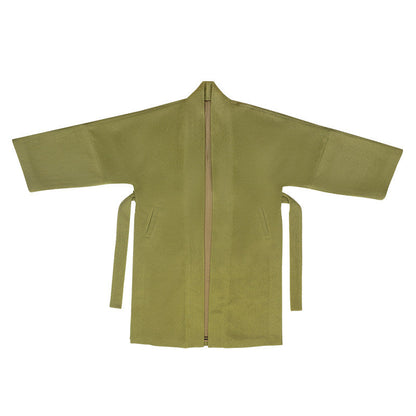 Song Dynasty Modern Hanfu Jacket and Wide Leg Pants for Autumn and Winter - Moss Green 苔藓绿 (Preorder)