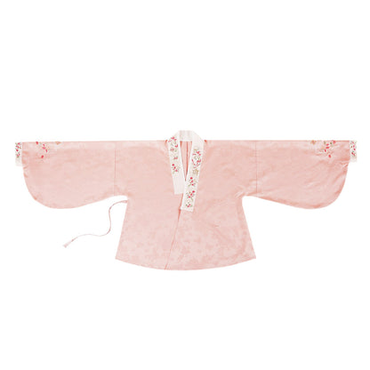 Ming Dynasty Sweet Pink Embroidered Pipa Sleeve Top & White Woven Mamianqun | Swallow Pavilion 燕云亭