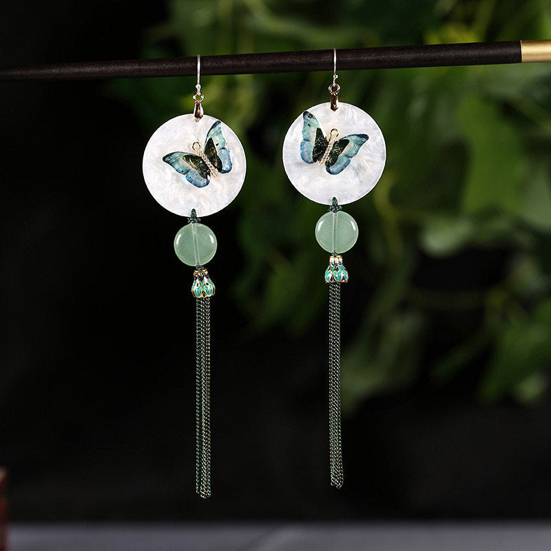 Moon and Butterflies Earrings | Cheongsam Jewelry