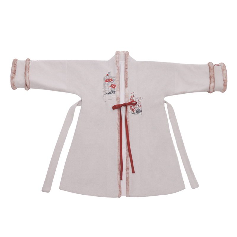 Song Dynasty Modern Hanfu Velvet Robe and Wrap Skirt - Guest Amidst the Snow 雪中客 (Preorder)