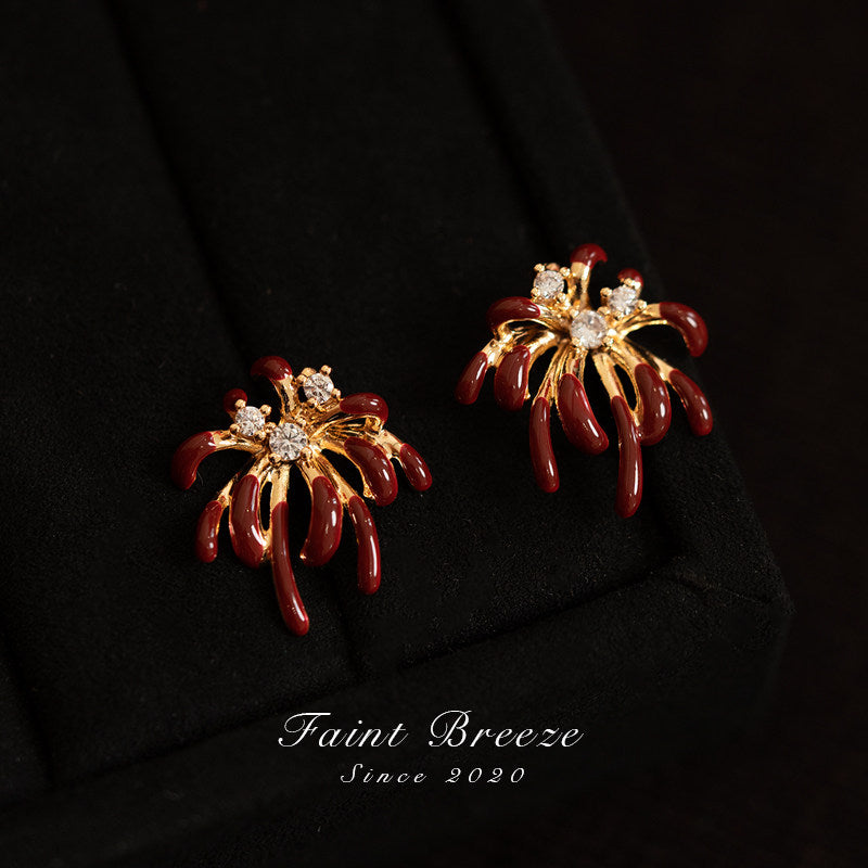 New Year's Festive Fireworks Stud Earrings | Hanfu Jewelry