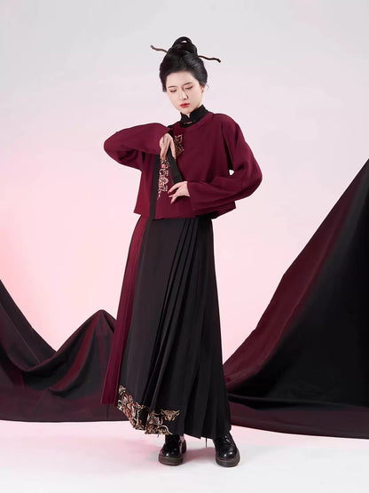 Ming Dynasty Modern Hanfu Mamianqun Outfit - Jinxianghua 锦相花