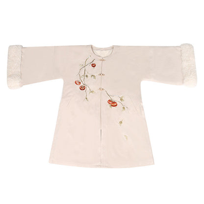 Ming Dynasty Modern Hanfu Coat and Mamianqun for Autumn and Winter - Persimmon 柿柿如意
