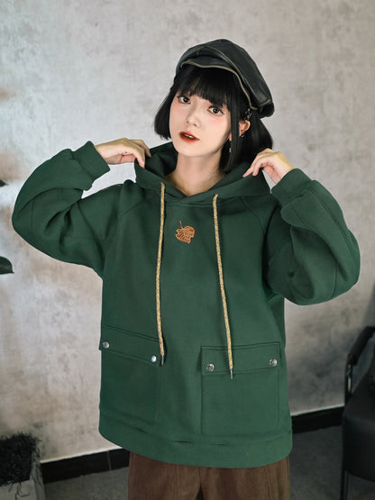 New Chinese Style Printed Hooded Fleece Sweatshirt - Reincarnation 轮回
