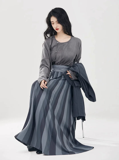Tang Dynasty Modern Hanfu Set - Daise 黛色 (Preorder)