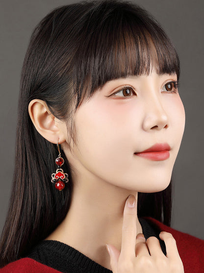 Auspicious Ruby Clouds Earrings | Cheongsam Jewelry