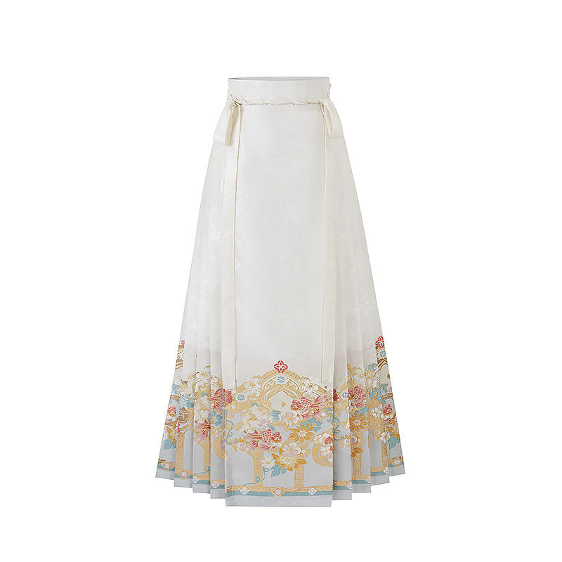 Ming Dynasty Spring Hanfu Set with Pipa Sleeve Bijia & Mamian Skirt | Order of Spring Blossoms 春日花序