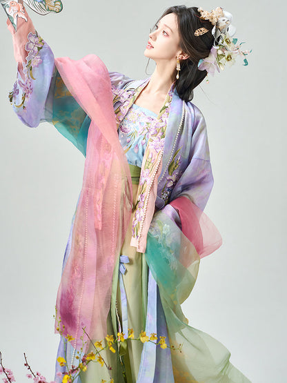Rainbow Iris 鸢尾 - Fairy Spring and Summer Daily Song Dynasty Style Qiyao Ruqun Hanfu (Preorder)