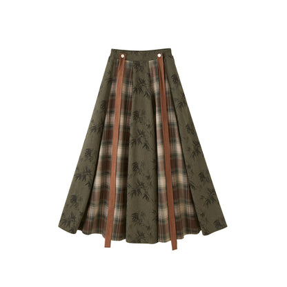 New Chinese Garden Style Knit Vest Top and Skirt - Suihan 岁寒三友