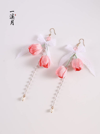 Tulip Bow Earrings | Hanfu Jewelry