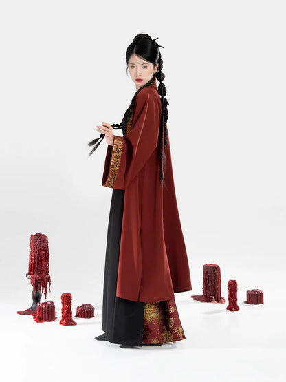 Song Dynasty Modern Hanfu Set with Beizi Jacket and Three Pleat Skirt - Holy Candle 圣烛 (Preorder)