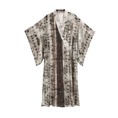 New Chinese Style Summer Loose Geometric Lines Blend Cross Collar Cardigan