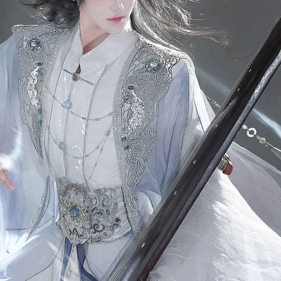 Wanderers Youth 少年游 - Blue and White Unisex Hanfu Set, Ethereal Hanfu Festival (Preorder)