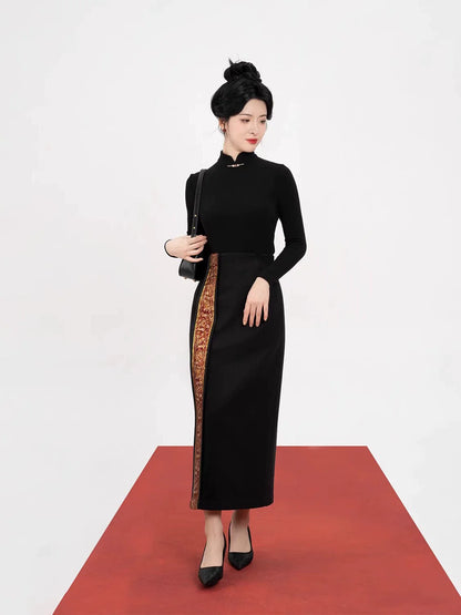New Chinese Style Women Jacket & Dunhuang Scroll Motif Long Skirt - Tang Juanjuan 唐卷卷 (Preorder)