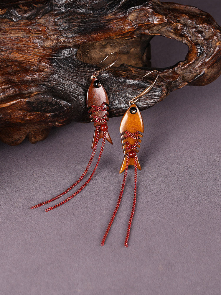 Wooden Fish DanglingEarrings | Cheongsam Jewelry