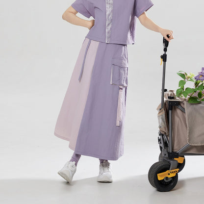 Xunshan | New Chinese Style Stand Collar Top and Skirt Set