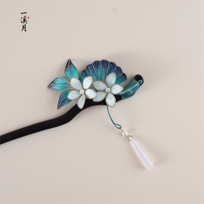 Deep Sea Floral Hair Stick | Traditional Chinese Hair Accessory