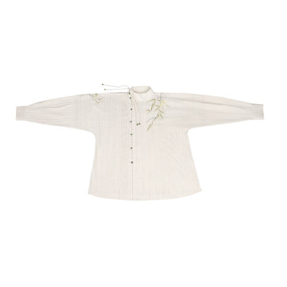 New Chinese Style Long Sleeve Top with Mamianqun Hanfu Set - Gratitude 知竹