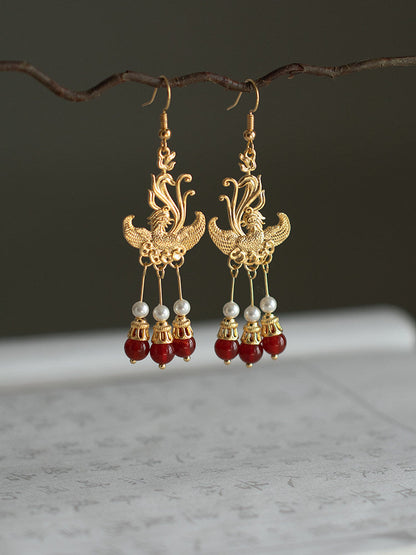 Phoenix Bridal Antique Earrings | Hanfu Jewelry