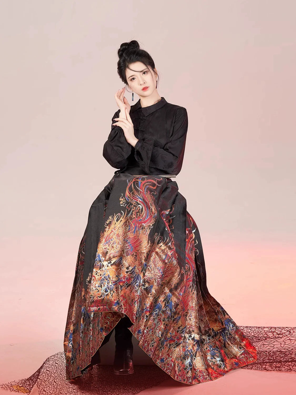 Chinese Blouse & Mamian Skirt Outfit | Ruby 赤羽