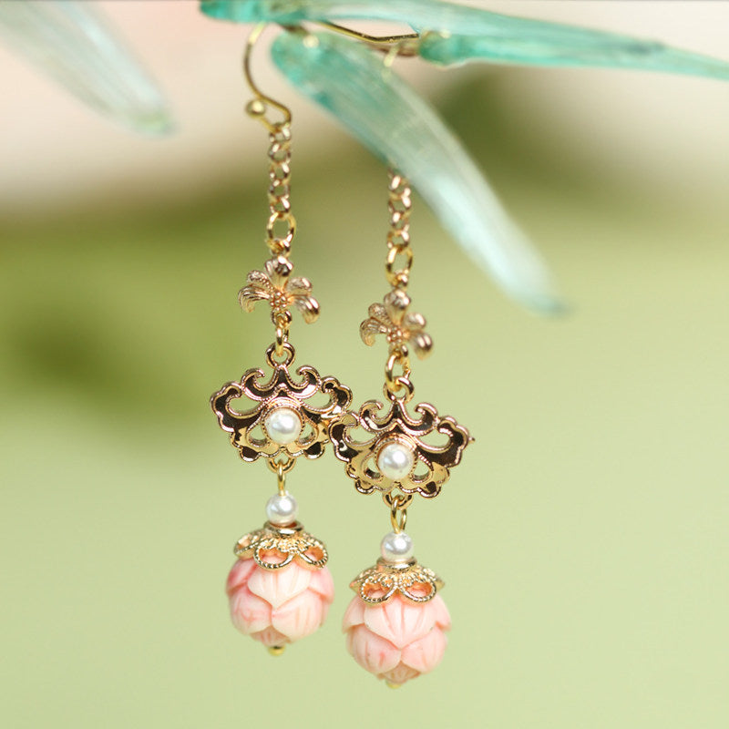 Regal Rose Earrings | Hanfu Jewelry