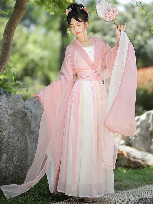 Wei Jin Dynasty Qiyao Ruqun Hanfu | Roselle