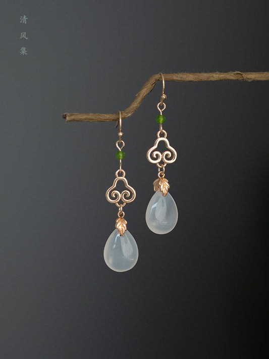 Clouds and Droplets Antique Earrings | Hanfu Jewelry