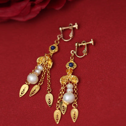Golden Gourd Earrings | Hanfu Jewelry