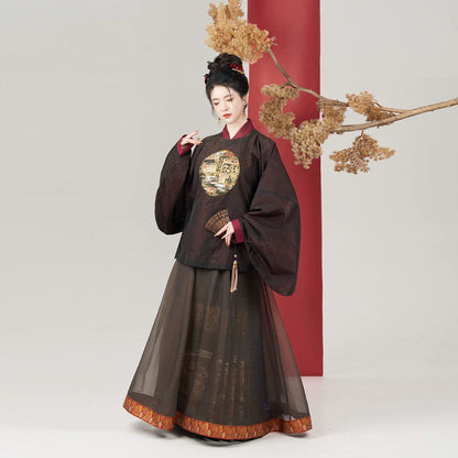 Ming Dynasty Modern Hanfu Mamianqun Outfit - Huadeng 华灯