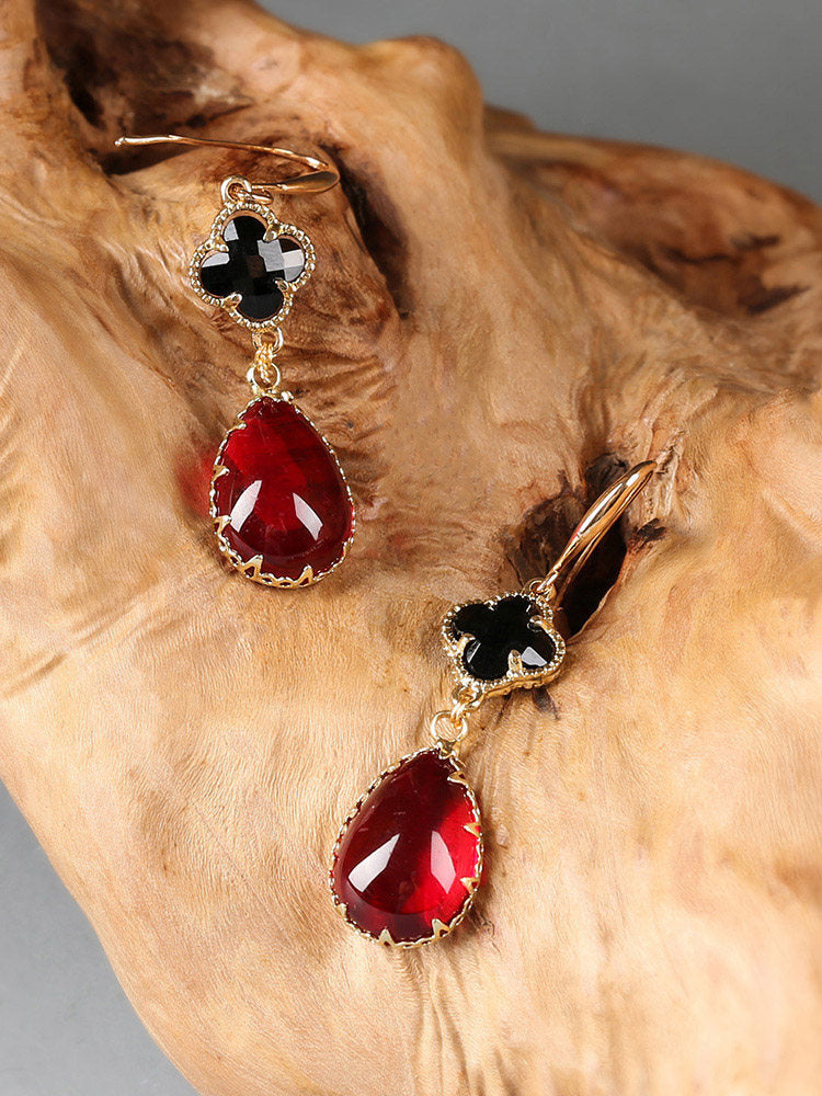 Four Leaf Clover Drop Earrings | Cheongsam Jewelry