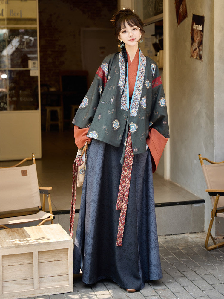 Jin Dynasty Modern Hanfu Jacket and Skirt - Liunian 流年 (Preorder)