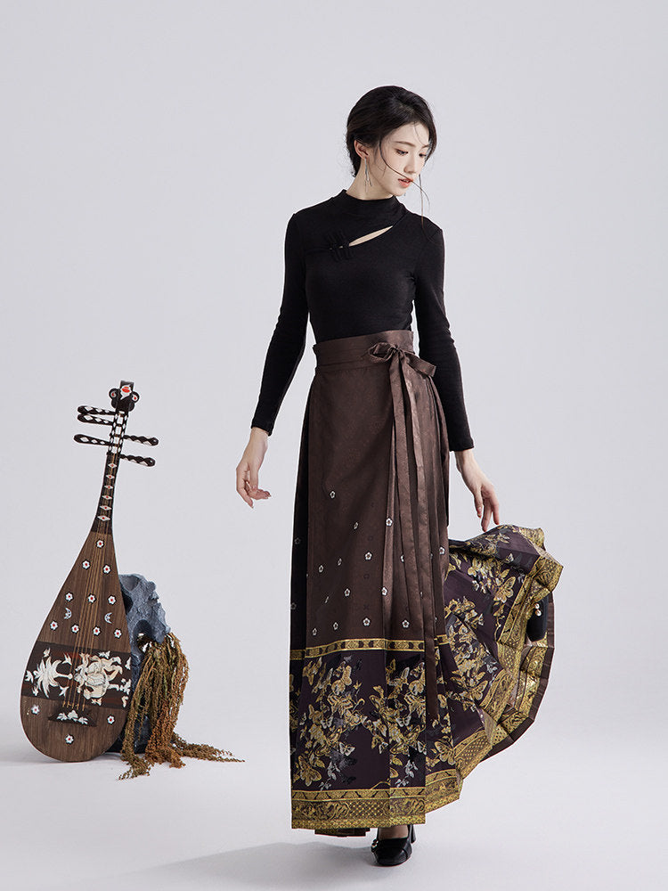 Ming Dynasty Modern Hanfu and Mamianqun - Five Strings Pipa 五弦琵琶