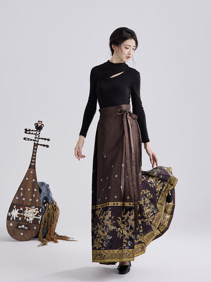 Ming Dynasty Modern Hanfu and Mamianqun - Five Strings Pipa 五弦琵琶