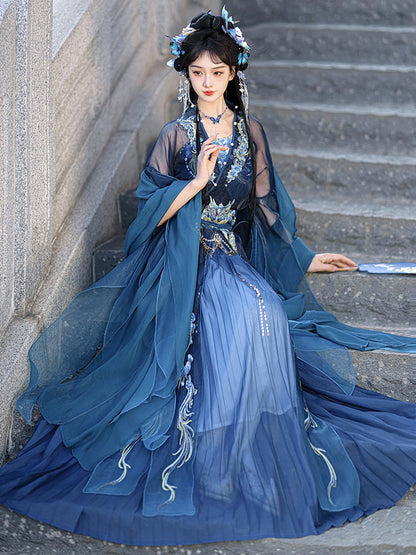 Wei Jin Dynasty Qiyao Ruqun Hanfu | Dragon Queen of the West Sea 西海龙王