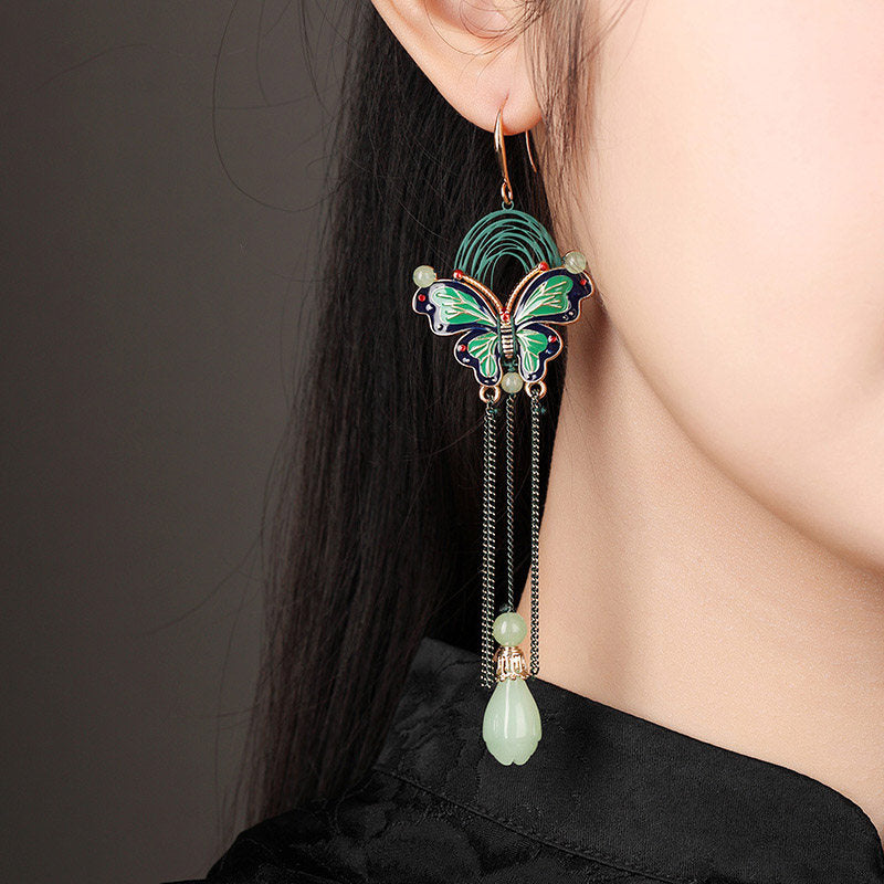Moonlit Butterfly Teardrop Earrings | Cheongsam Jewelry