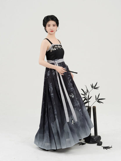 New Chinese Style Women Lightweight Cardigan & Modern Hanfu Dress - Swallow Returns 墨燕春归 (Preorder)