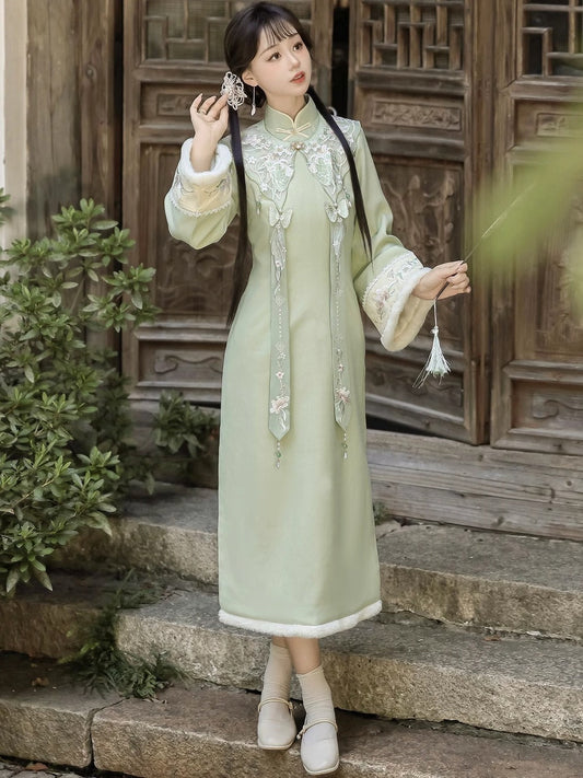 Frost Butterfly 拒霜蝶 - New Chinese Style Modern Cheongsam Dress