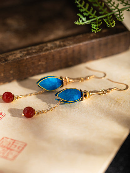 Twilight Clouds Velvet Flower Earrings | Hanfu Jewelry
