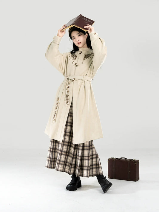 Pine Cone Tart Chinese Blouse & Mamian Skirt Outfit - modern Ming-inspired hanfu, front view