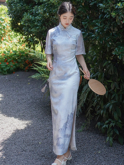 Flair Sleeve Long Cheongsam | Moran