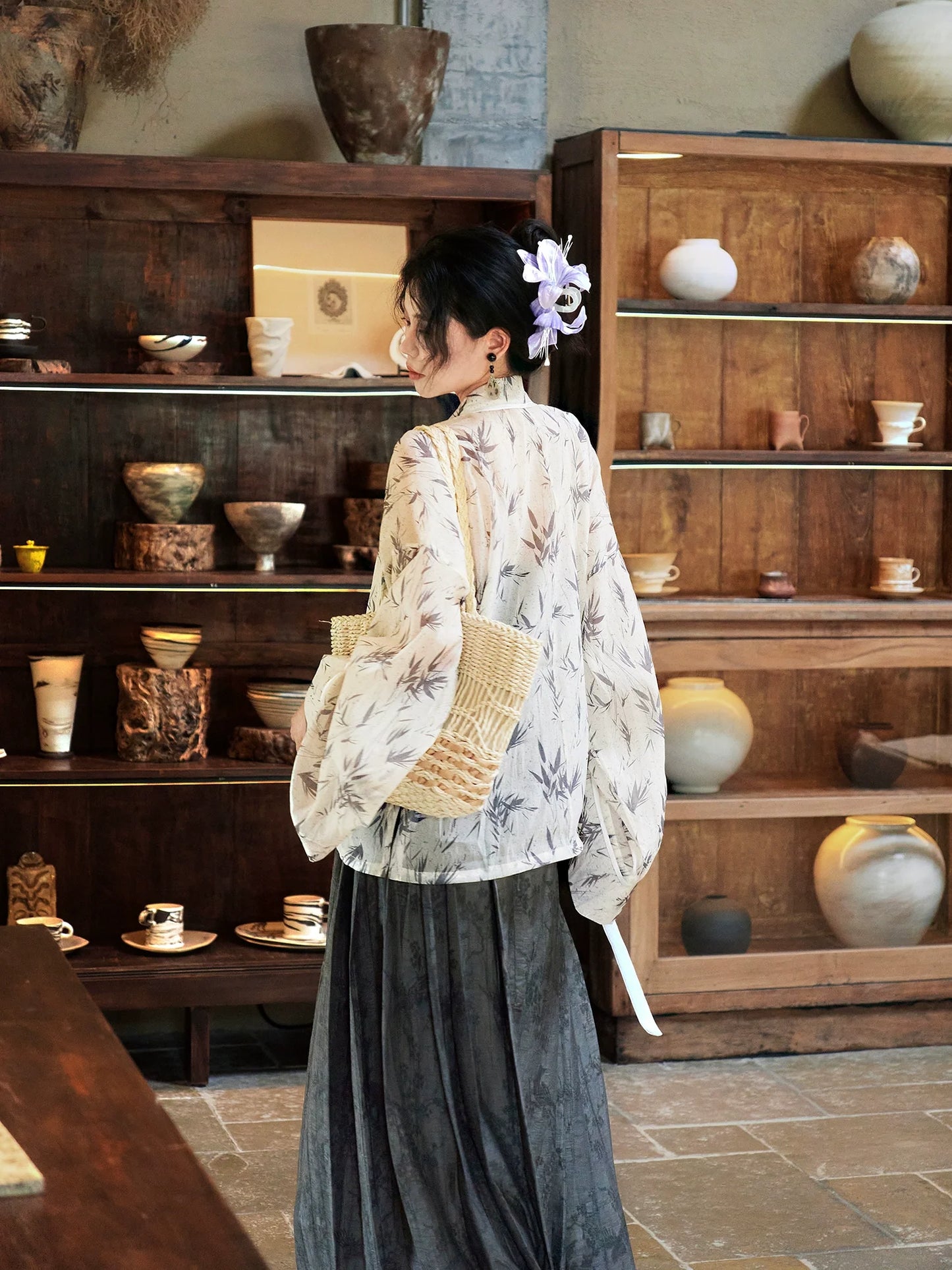 Xiaoxiang Bamboo 潇湘竹 - New Chinese Style Wei Jin Pleated Summer Dress Outfit
