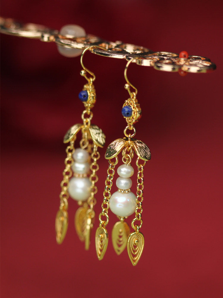 Golden Gourd Earrings | Hanfu Jewelry